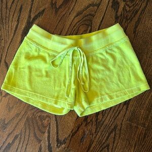 Hard Tail Low Rise Terry Neon Yellow Shorts - Junior Medium